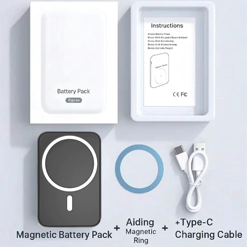 10000Mah Magnetic Power Bank, Wireless Portable Charger, Fast Charging for Magsafe Battery Pack for Iphone 16/15/14/13/12/Plus/Pro Max, Compact Device