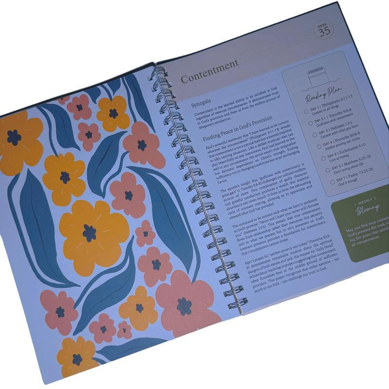 The Study the Bible for 1 Year - 52 Week Bible Journal, Bible Study Book, Personal Organizer, Office Stationery & Supplies, Gift for Women & Men