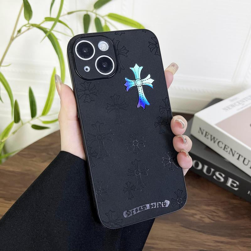 Elegant Gradient Cross Leather Case for Iphone 16 15 14 13 12 11 & 16 plus - High-End Protection Cover with Stylish Design for Men & Women