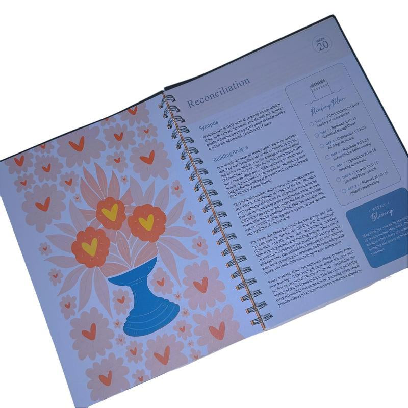 The Study the Bible for 1 Year - 52 Week Bible Journal, Bible Study Book, Personal Organizer, Office Stationery & Supplies, Gift for Women & Men