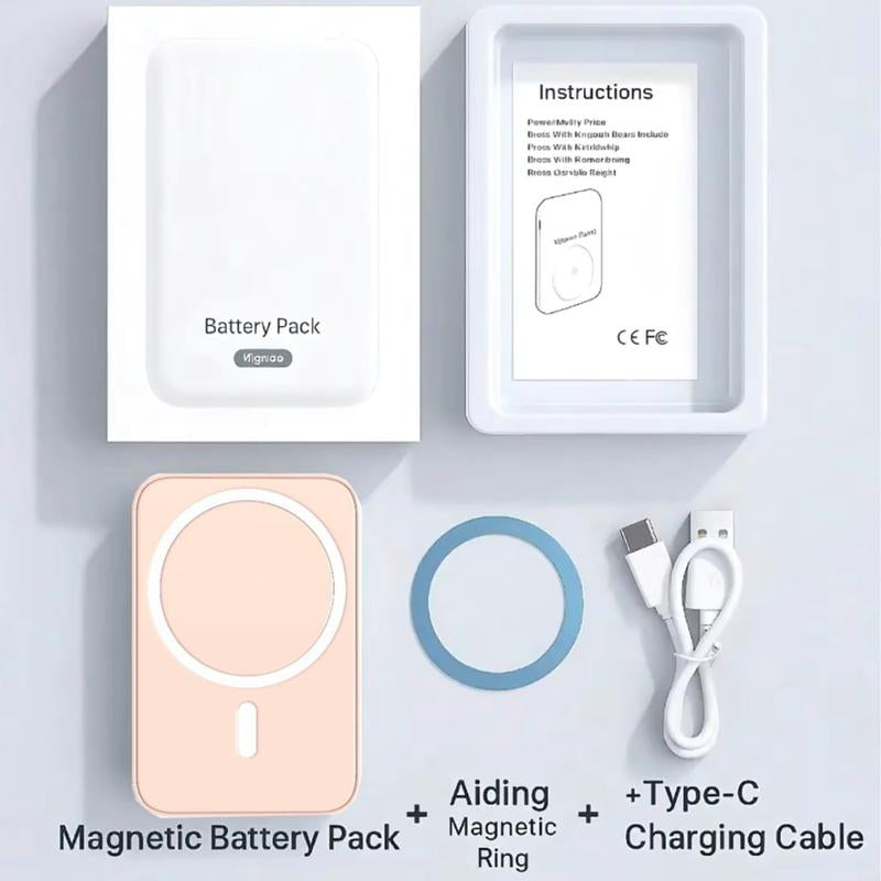 10000Mah Magnetic Power Bank, Wireless Portable Charger, Fast Charging for Magsafe Battery Pack for Iphone 16/15/14/13/12/Plus/Pro Max, Compact Device